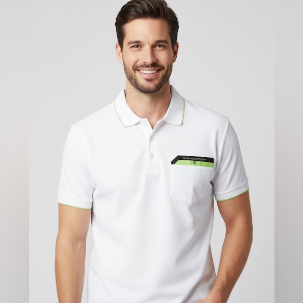 Tony Montana Turkish Cotton White Polo Shirt NWOT